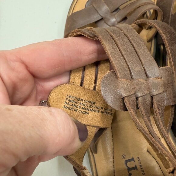 Born Harmel Brown Leather Gladiator Back Zip Open Toe Sandals Shoes Womens sz 6M - Picture 5 of 9